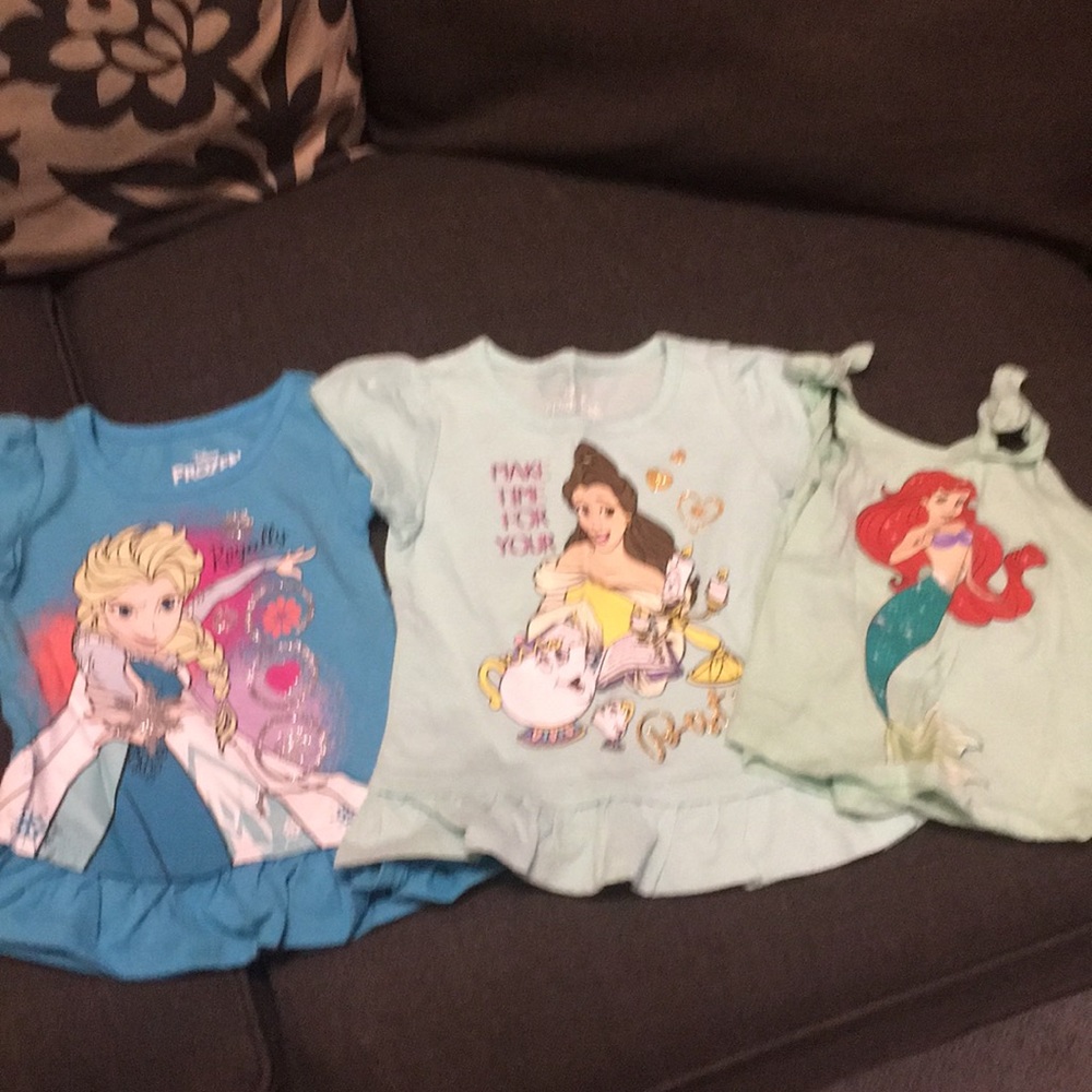 Lot of 3 Disney princess shirts (size 2)